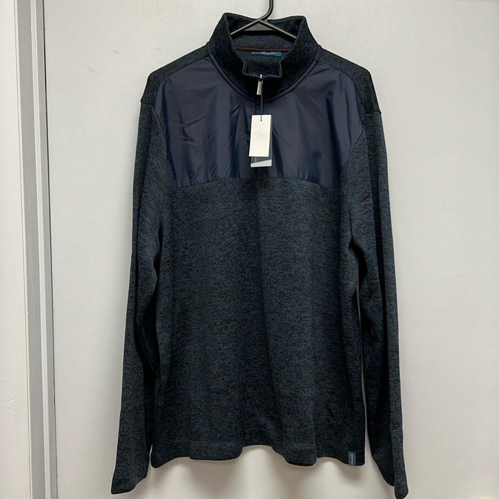 NEW Perry Ellis Men’s 1/4 Zip Pullover Sweater-Dark Sapphire Size XXL